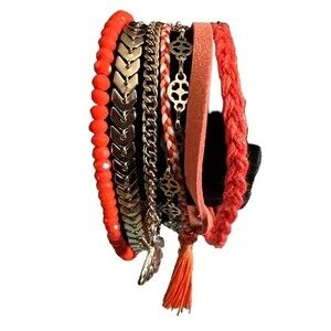 Bracelet- orange in color- goldtone